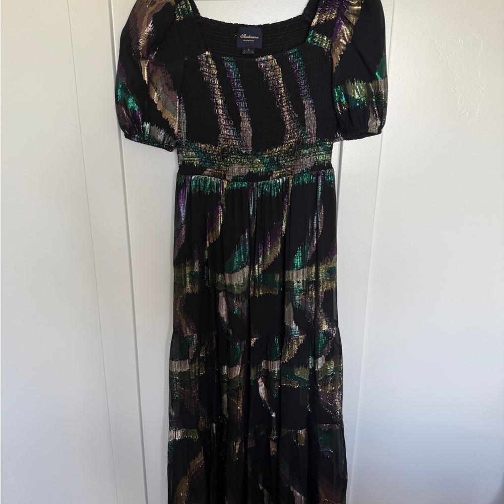 Chaus Women's Black and Green Dress